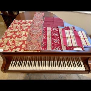 RALPH LAUREN Fabric Lot of 5 Samples Remnants Red